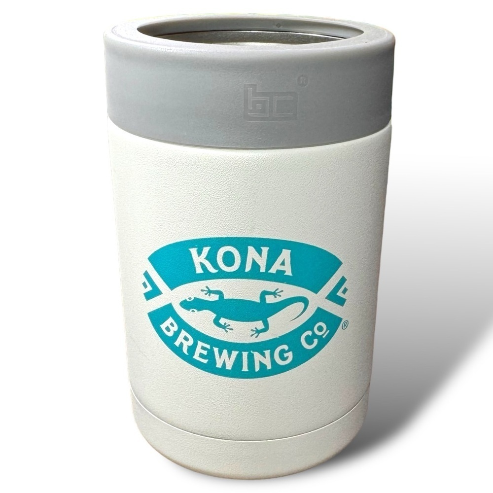 Basecamp Kona‎ Brewing Co White Stainless Steel Can Icey Cooler Insulator Koozie